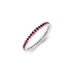 Sterling Silver Stackable Expressions Created Ruby Ring | QSK1163
