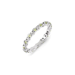 Sterling Silver Stackable Expressions Diamond & Peridot Ring | QSK1087