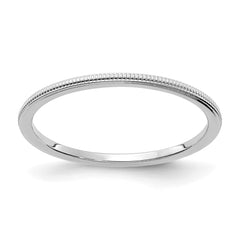 10K White Gold 1.2mm Milgrain Stackable Band | 1STK19-120W