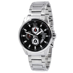 Citizen Men's Watch - Chronograph Black and Silver Dial Steel Bracelet | AN3690-56E