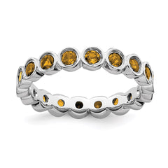 Sterling Silver Stackable Expressions Citrine Ring | QSK396
