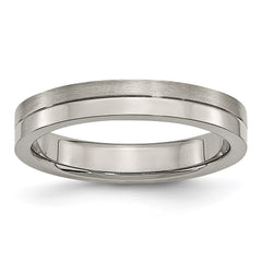 Titanium 4mm Brushed & Polished Band | TB306