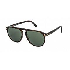 Tom Ford Women's Sunglasses - Dark Havana Plastic Pilot Frame Green Lens | FT0835 52N