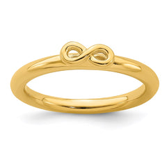 Sterling Silver Stackable Expressions Yellow-plated Infinity Symbol Ring | QSK1973