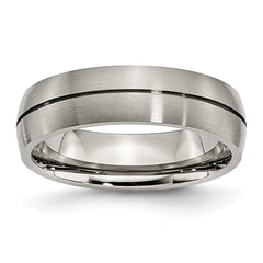 Titanium Grooved 6mm Satin Band | TB164