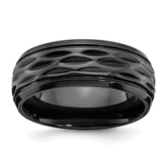 Black Zirconium Polished and D/C 8mm Band | ZCR104