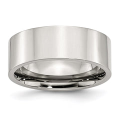 Stainless Steel Flat 8mm Polished Band | SR9