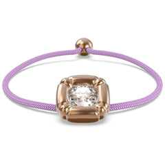 Swarovski Women's Bracelet - Dulcis Rose Gold, Crystal, Purple Cord | 5617983