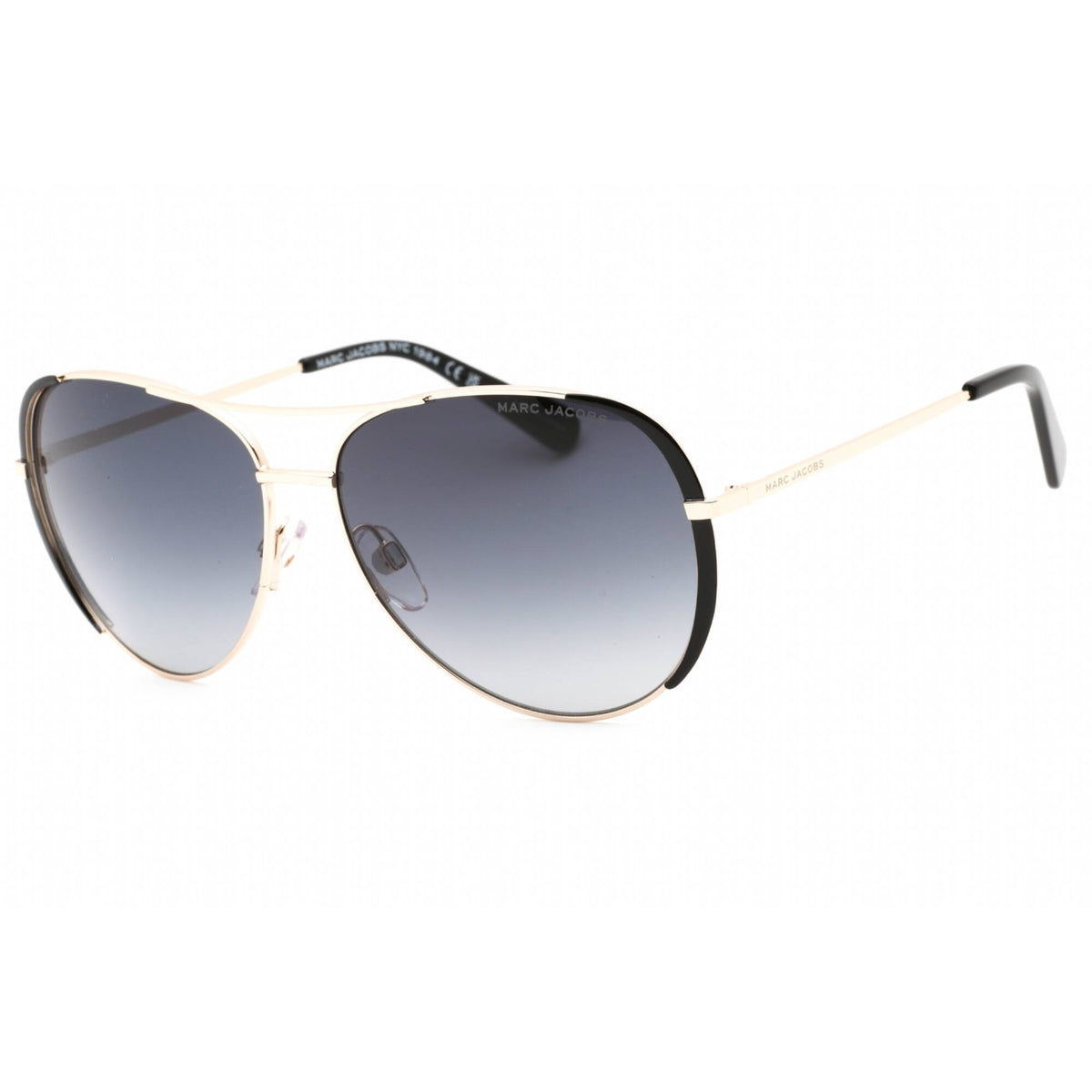 NWT Marc Jacobs MARC 760/S-0RHL 9O Gold-Black Aviator 60mm Sunglasses Marc Jacobs Black Aviator Sunglasses for Women for sale | eBay main image 4
