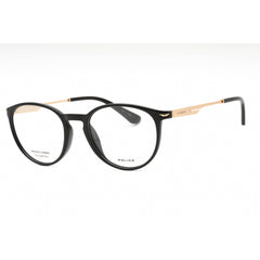 Police Men's Eyeglasses - Black Plastic Round Full Rim Frame Clear Lens | VPLL63 Z42Y