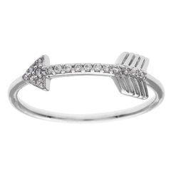 Sterling Silver CZ Arrow Ring - W-9858