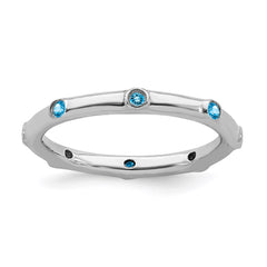 Sterling Silver Stackable Expressions Blue Topaz Ring | QSK385