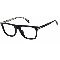David Beckham Men's Eyeglasses - Black Silver Rectangular Frame | DB-7061/F/BB 0BSC
