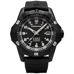 ProTek Men's Watch - USMC Series Automatic Black Dial Genuine Rubber Strap | 1211