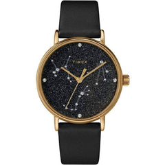 Timex Women's Watch - Celestial Opulence Quartz Black Crystal Dial Strap | TW2T87600