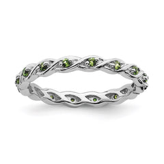 Sterling Silver Stackable Expressions Peridot Ring | QSK1477