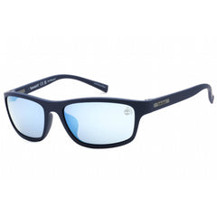 Timberland Men's Sunglasses - Matte Blue Rectangular Shape Full Rim Frame | TB9237 91D