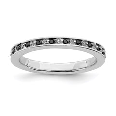 Sterling Silver Stackable Expressions Black & White Diamond Ring | QSK1053