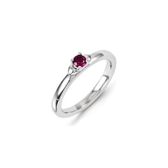 Sterling Silver Stackable Expressions Created Ruby Ring | QSK1305