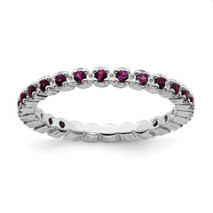 Sterling Silver Stackable Expressions Rhodolite Garnet Ring | QSK355