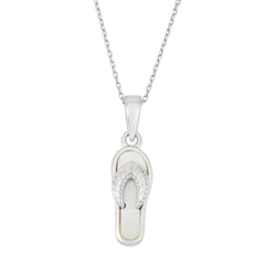Sterling Silver White MOP Flip-Flop Pendant
