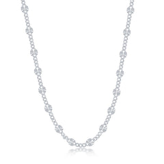Sterling Silver Curb and Diamond-Cut Disc Chain, 24