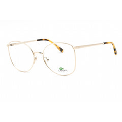 Lacoste Women's Eyeglasses - Gold Metal Full Rim Frame Clear Demo Lens | L2260 714