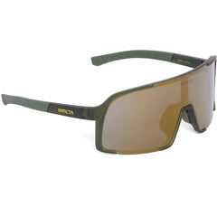Invicta Unisex Sunglasses - Green TR90 Shield Full Rim Frame Gold Lens | IEW053-03