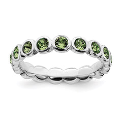 Sterling Silver Stackable Expressions August Swarovski Ring | QSK980