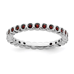 Sterling Silver Stackable Expressions Garnet Ring | QSK362