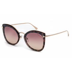 Tom Ford Women's Sunglasses - Vintage Pink Havana Metal Butterfly Frame | FT0657 55Z