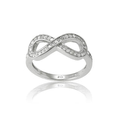 Sterling Silver CZ Infinity Ring - W-9545
