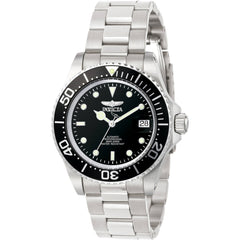Invicta Men's Watch - Pro Diver Automatic Black Dial Silver Steel Bracelet | 8926OB