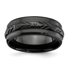 Black Zirconium Polished 8mm Band | ZCR103