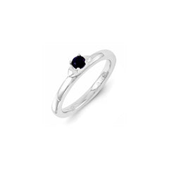 Sterling Silver Stackable Expressions Created Sapphire Ring | QSK1307
