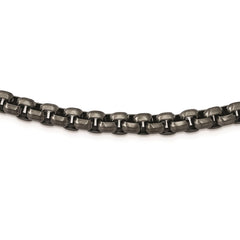 Stainless Steel Polished Gun Metal IP-plated Box Chain 24in Necklace