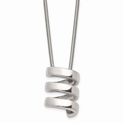 Stainless Steel Fancy Twist Pendant 18in Necklace