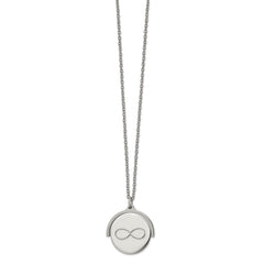 Stainless Steel Polished Infinity Moveable 16.5in with 1.25in ext. Necklace