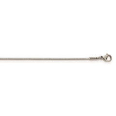 Stainless Steel Polished 1.2mm Square Snake 22in Chain
