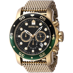 Invicta Men's Watch - Pro Diver Quartz Black Dial Yellow Gold Mesh Bracelet | 47632