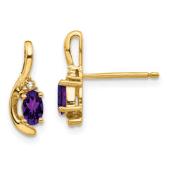 14K Diamond & Amethyst Earrings