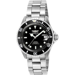 Invicta Men's Watch - Pro Diver Automatic Black Dial Silver Steel Bracelet | 9937OB