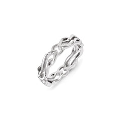 Sterling Silver Stackable Expressions Carved Band Ring | QSK1435