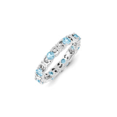Sterling Silver Stackable Expressions Blue Topaz Ring | QSK1228