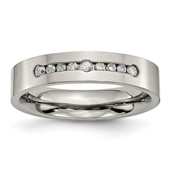 Titanium Polished 1/4ct tw. Diamond 6mm Band | TB442A