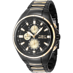 Invicta Men's Watch - Sea Vulture Chrono Black and Gold Dial Steel Bracelet | 47823