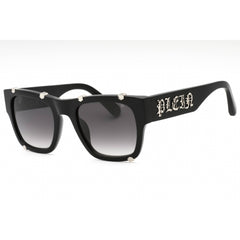 Philipp Plein Unisex Sunglasses - Shiny Black Plastic Square Frame | SPP042W 0700
