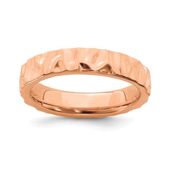 Sterling Silver Stackable Expressions Pink-plated Ring | QSK304