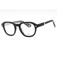 Police Men's Eyeglasses - Shiny Black Plastic Round Full Rim Shape Frame | VPLG81 700Y