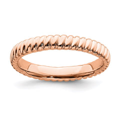 Sterling Silver Stackable Expressions Pink-plated Ring | QSK268